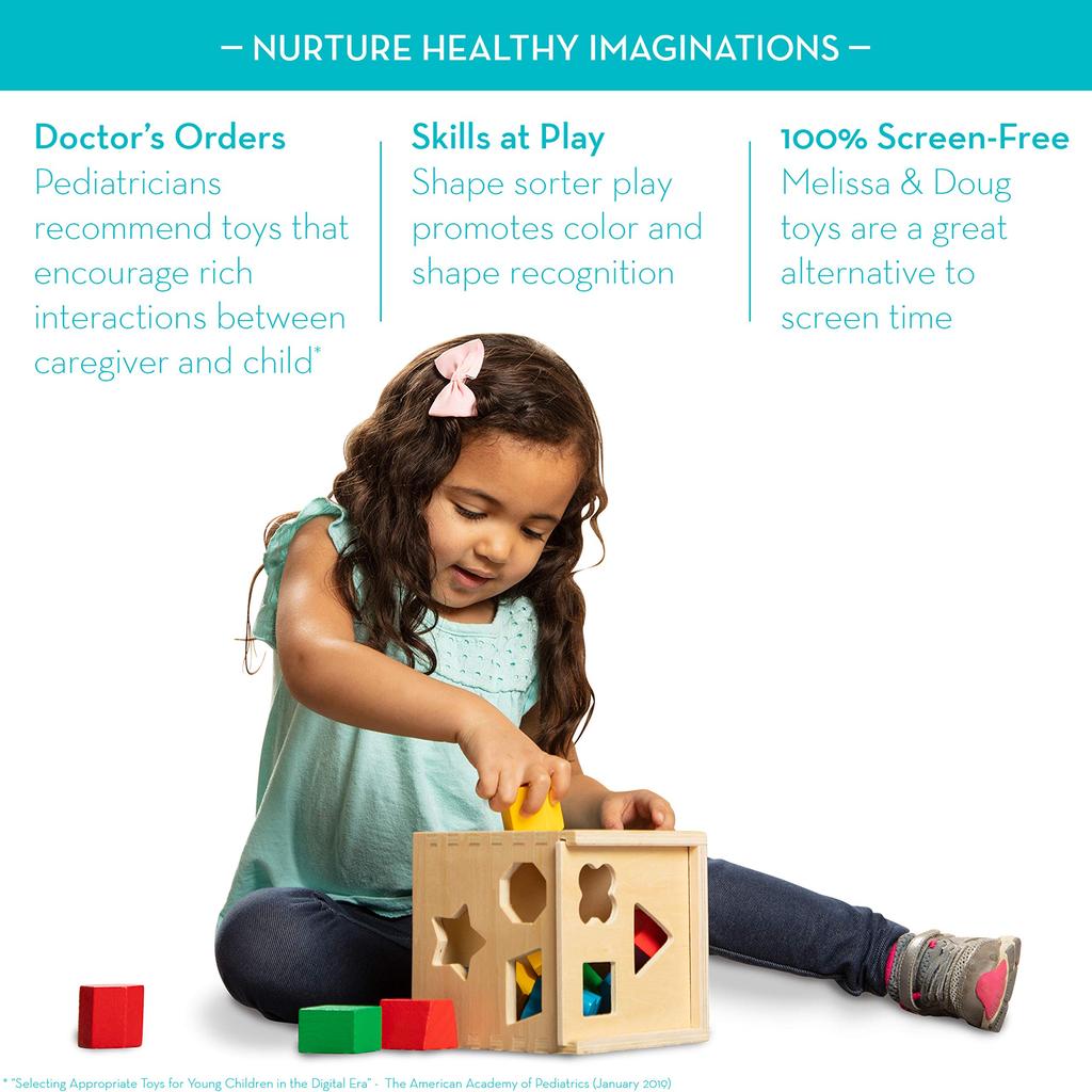 Melissa & Doug Holzspielzeug Puzzlebox Form-Zuordnungsspielzeug, Authentisch, 575