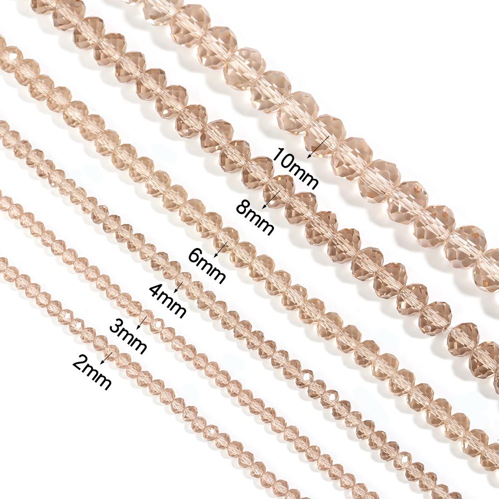 3/4/6/8/10mm Faceted AB Clear Glass Crystal Rondelle Beads Colorful Loose Spacer Beads For Jewelry Making DIY Bracelet Necklace