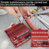 46pcs Motorcycle Socket Ratchet Wrench Set 1/4 Inch Drive Auto Bicycle Vehicle Repair Tool Kit for Mechanical Maintenance