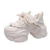 Fashion New Women Shoes Trend White Black Chunky Sneakers Autumn Winter Thick Bottom Dad Shoes High Quality PU Leather Platform Sneakers