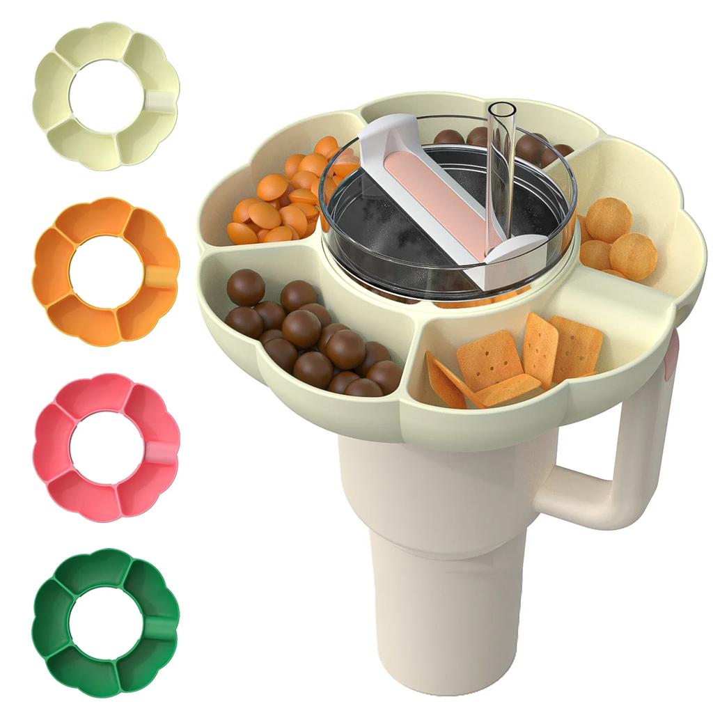 40oz Reusable Silicone Snack Bowl for Stanley Cup Snack platter Compatible Tray Ring Holder Outdoor Activity Snack Tray