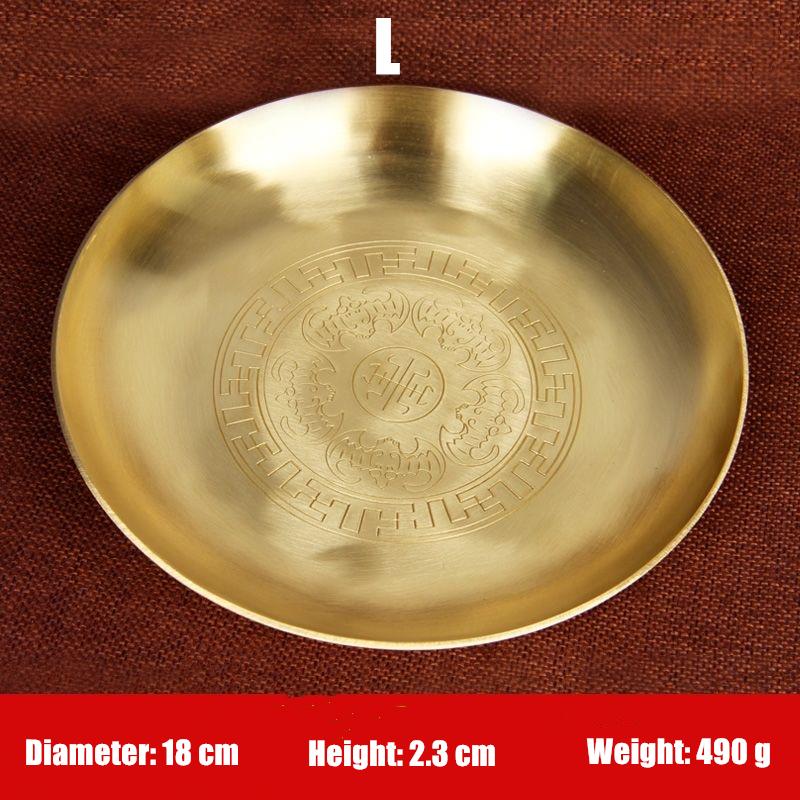 Buddhismus Kupferplatte 18cm Glückverheißende Tibetische Messing Gravur Schale Anbetung Für Buddha Obstschale Schreibtisch Heim Geschenk Dekorativ