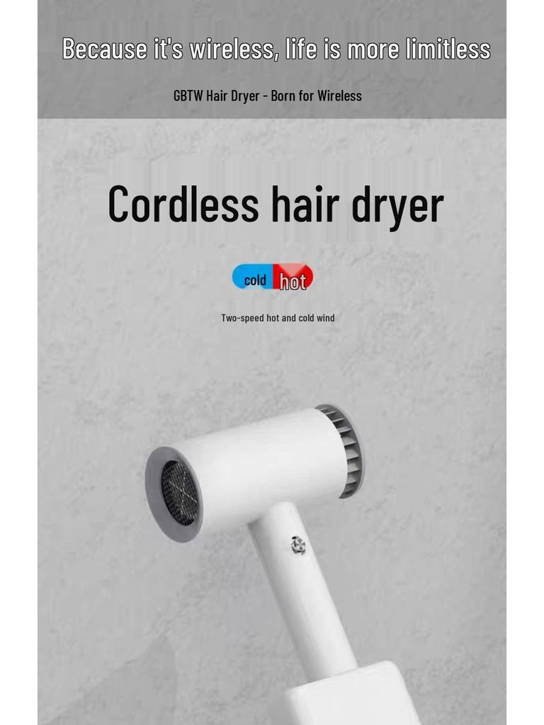 Rechargeable Wireless Hair Dryer for Home, Art Students, Outdoor Use, and Baby Care