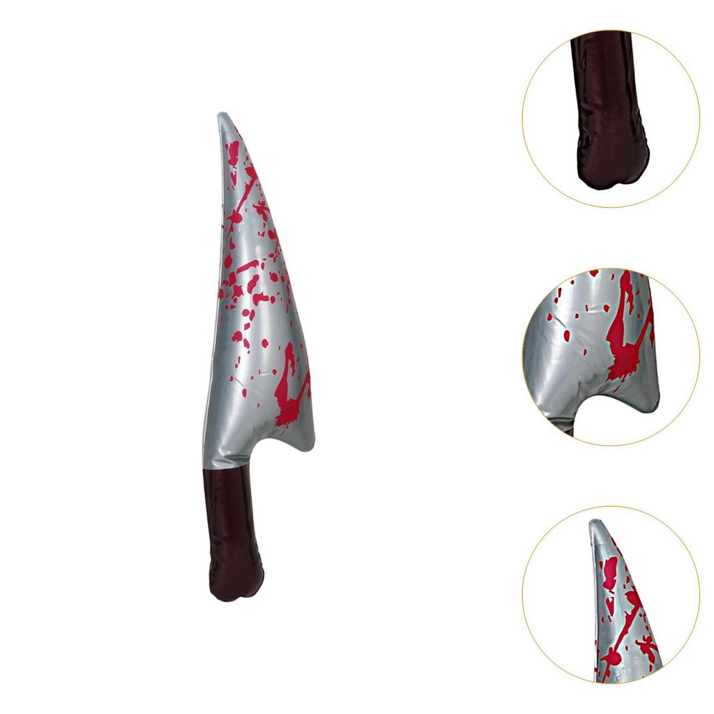 Inflatable Halloween Knife Prop Scary Sturdy Halloween Decoration Horror Prank Prop Fake for Cosplay Festival for Kids Adults