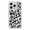 Leopard print black background, suitable for iPhone17Pro flash diamond mobile phone case, Apple 16 advanced sense 14/15 light luxury 12 large holes
