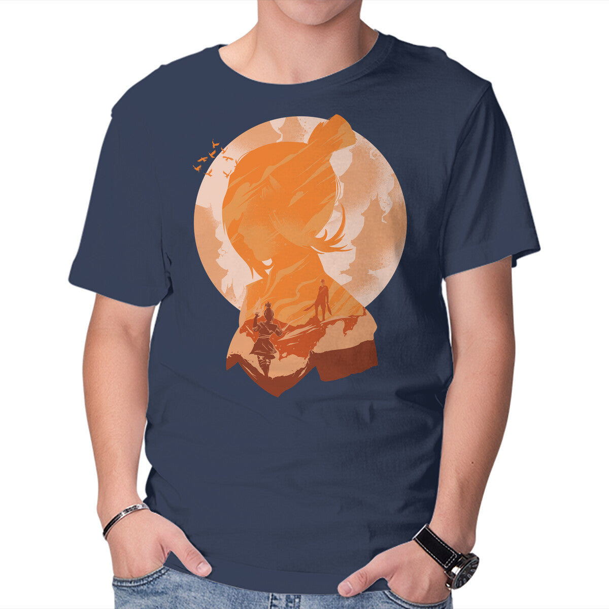 Unisex Crew Neck T-Shirt Lightning Torrent Graphic Short Sleeve Casual Tee S