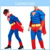 Squisita Tuta Muscolare da Supereroe Superman Christopher Reeve Per Halloween e Cosplay