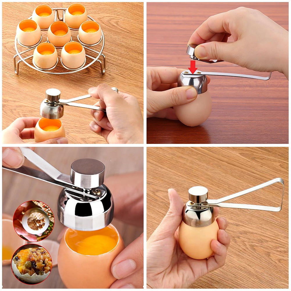 Stainless Steel Egg Cracker: Handheld Egg Shell Opener & Cutter - Perfect Kitchen Gadget for Precise Egg Preparation