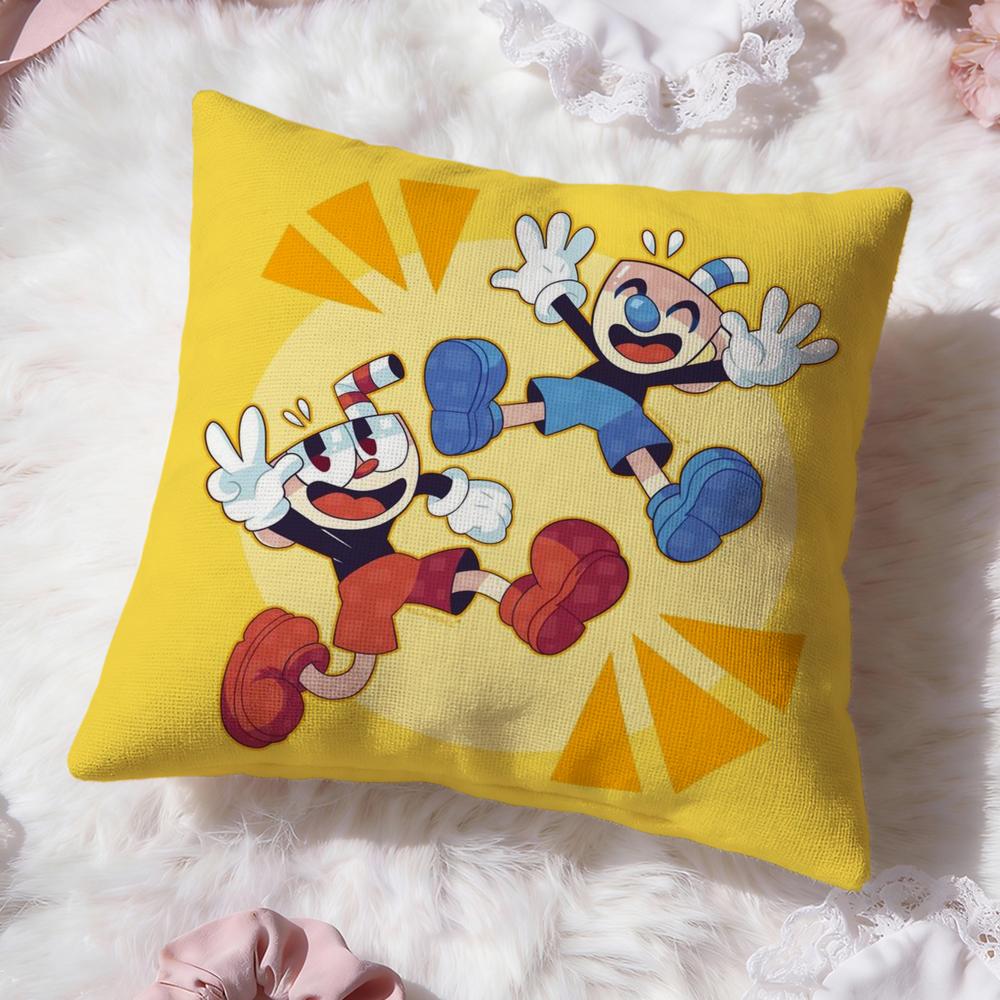 Милая Игровая Наволочка C-CupheadS Премиум Комфорт Двусторонняя Наволочка - Дизайн Два в Одном для Любой Комнаты и Салона Автомобиля 30cmx30cm