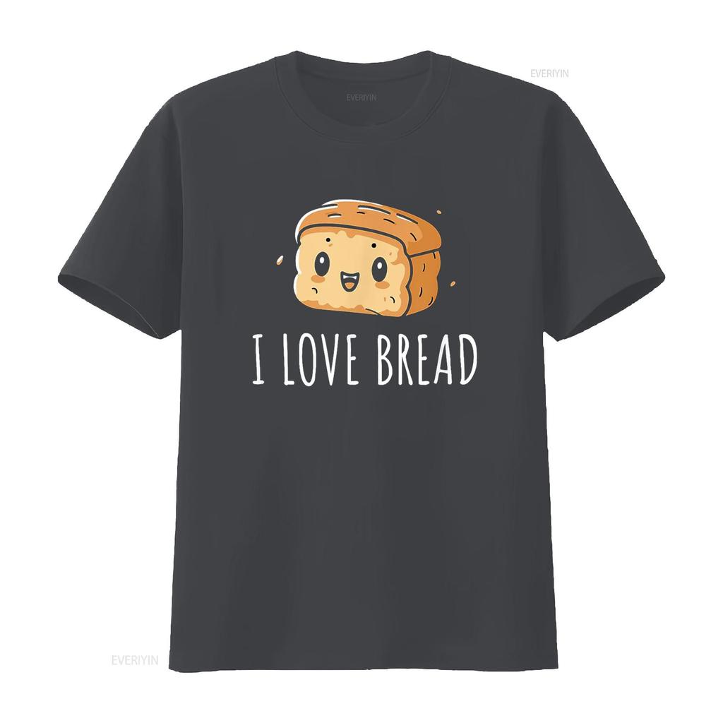 I Love Bread T Shirt Vintage Washed Slightly Stylish Fashion Homme Top For Everyday Wear Unisex Breathable Designer Clothes