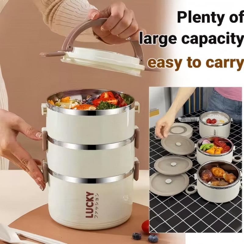 Stainless Steel Insulated Lunchbox Multi-Layer Bento Box Leakproof Lunchbox Insulated Lunch Container