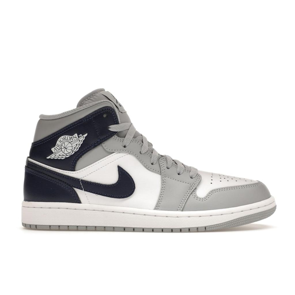 Air Jordan 1 Mid Wolf Grey Midnight Navy Men Sneakers White DQ8426-104
