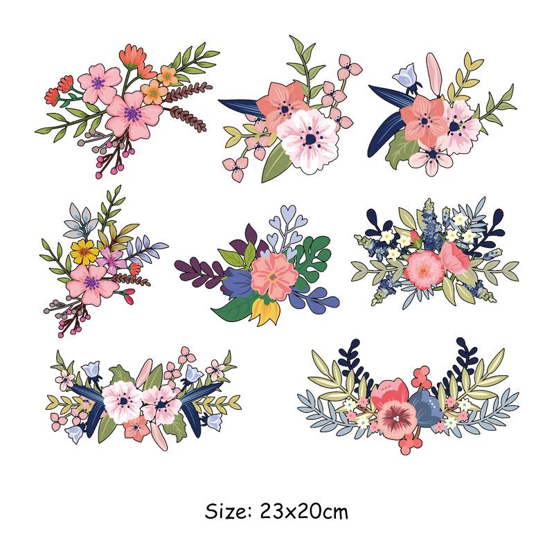 New Full-Page Flower & Butterfly Heat Transfer Sticker