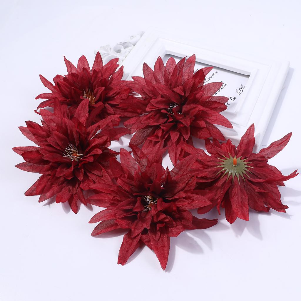 3/5PCS Dahlia Artificial Silk Flower Heads Decorative Scrapbooking For Home Wedding Brides Room Decoration Fake Flower accessory