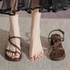 2026 Sandals Buckle Strap High Heels Female Shoe New High-heeled Block Girls Silver Summer Rome Scandals Pumps 2026 Sandals