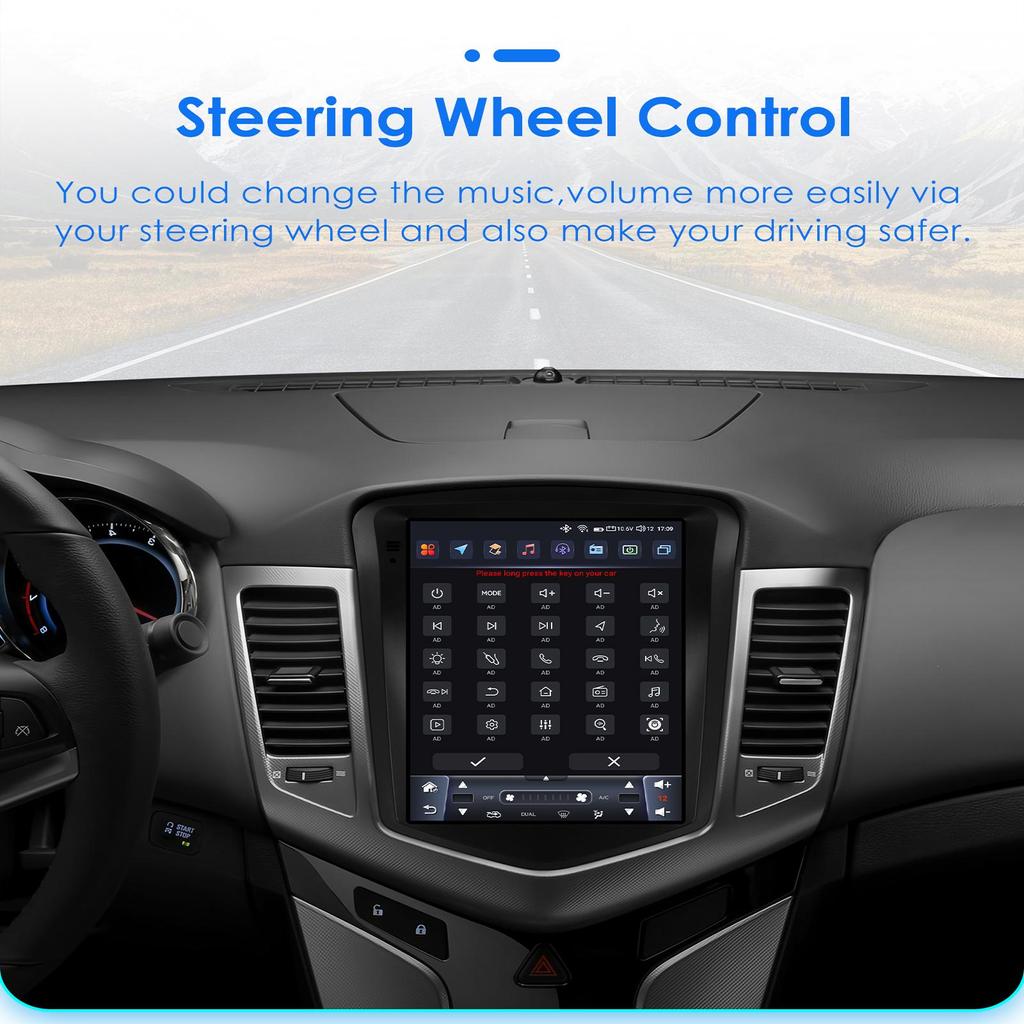 OSSURET Carplay 4G-LTE 7862 DSP 9.7'' 2 Din Android Car Radio for Chevrolet Cruze J300 2008 2009 2010 2011 2012 Intelligent Multimedia Video GPS RDS