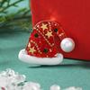 Sparkling Rhinestone Christmas Tree Brooch Faux Pearl Inlaid Fashion Holiday Pin for Scarf Bag Clothing Decor