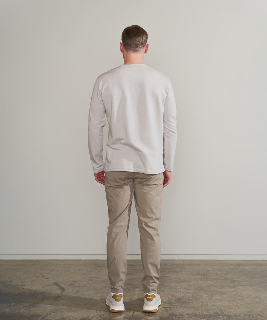 PANICALE Gray Beige Soft Brushed Logo T-Shirt (Type B)