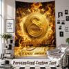 Custom Tapestry Wall Hanging, Galatasaray FC Personalized Name Text Home Wall Decor