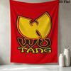 Tenture murale du clan Wutang Accrochage mural esthétique Couverture en tissu imprimé Tapisseries décoratives Pour chambre à coucher Salon Décoration de la maison