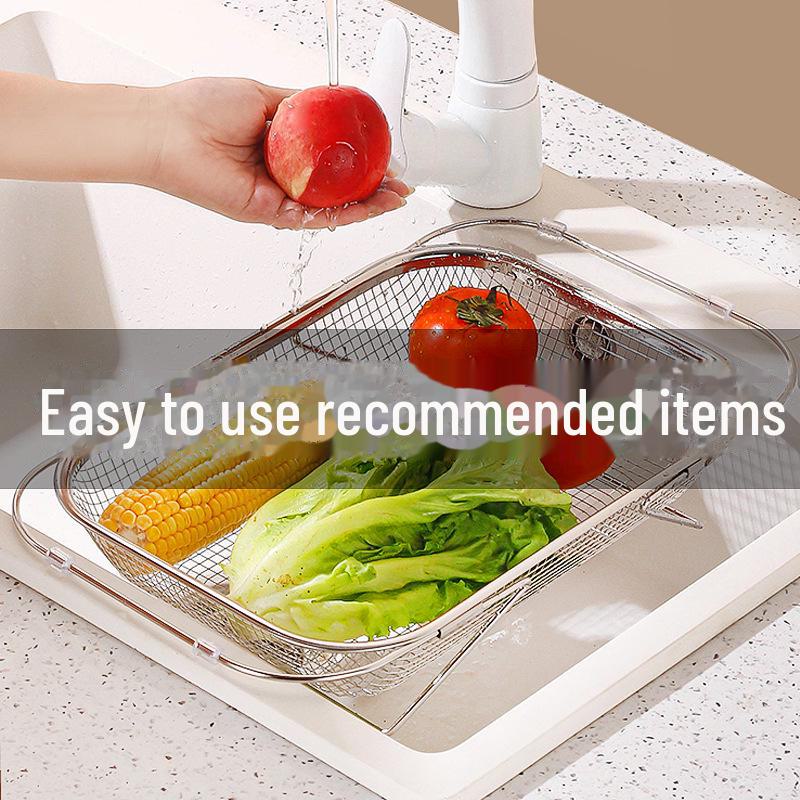 

Stainless Steel Telescopic Sink Rack and Basket Set 201 Stainless Steel (Food Grade)