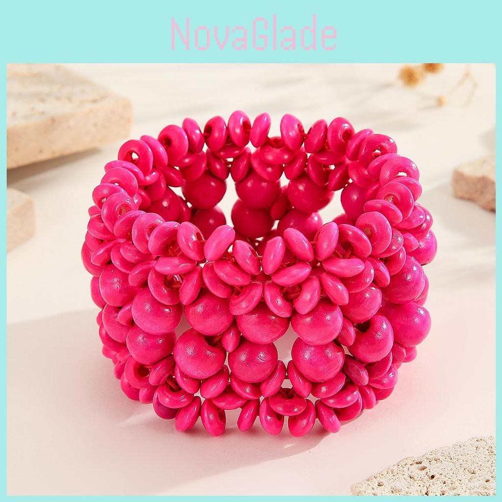 Handmade African Wooden Bead Jewelry For Women With Electroplated Finish For Vacation