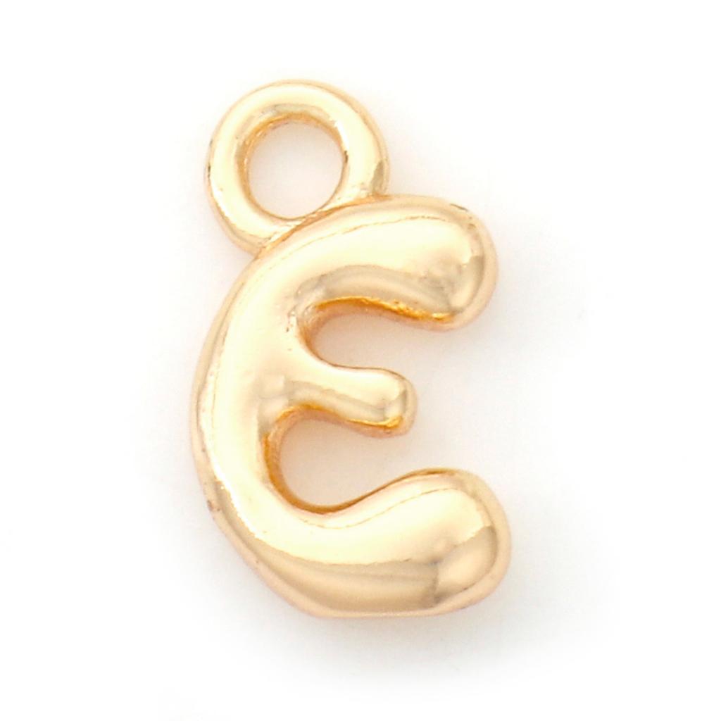 3 Piece Brass Charms 18K Real Gold Plated Capital Alphabet/ Letter Message " A-Z " Pendant Accessories DIY Personalized Jewelry