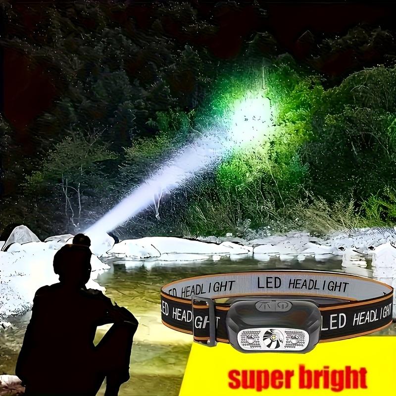 500 Lumenów Latarka Czołowa USB z Czujnikiem Ruchu Jasna LED do Biegania Wędkowania Latarka Czołowa Reflektor Światło z Czujnikiem Podczerwieni