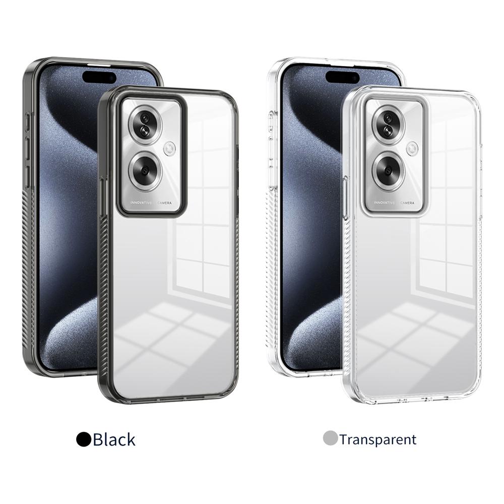 KEYSION Transparent Phone Case for OPPO Reno11 F 5G Soft TPU+PC Anti-slip HD Clear Shockproof Phone Back Cover for OPPO A79 5G