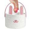 Easter Bunny Basket Bags Woven Cotton Rope Container Woven Cotton Rope Egg Easter Baskets for Toys  Party Holiday Birthday