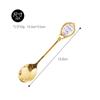 New Elegant Ceramic Dessert Honey Spoon Stainless Steel Golden Coffee Milk Spoon Creative Mixing Spoon