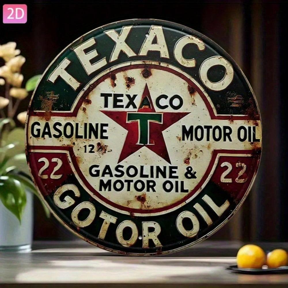 Vintage Texaco Motor Oil Metal Tin Sign 8x12 Inch Retro Wall Art for Garage Bar Kitchen Decor