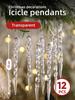 12pcs/set Christmas Decoration Transparent Icicle Ornament Creative Thread Hanging Pendant Christmas Tree Decoration