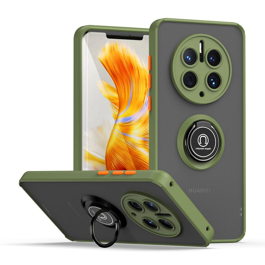 Shockproof Matte Case for Huawei Mate 50 Pro Cover For HUAWEI 40 30 Pro Metal Ring Holder Armor Hard Cover Phone Case