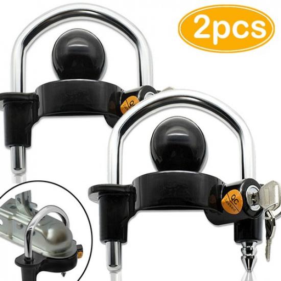 Heavy-Duty Coupler Lock Trailer Locks Ball Hitch Security Towing Coupling Key