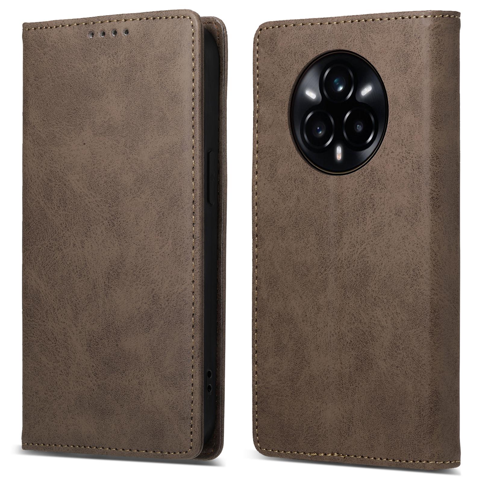 

Для Realme 14 Pro 5G Чохол-гаманець з RFID-блокуванням Шкіряний чохол для телефону з поліуретану Brown