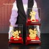 Flocked Gold Dragon Zodiac Ornament for Year of the Dragon - Wealth-Attracting Decoration and Business Gift