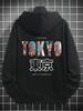 2026 New Unisex Tokyo Japan Cityscape Letter Graphic Hoodie Autumn Winter Streetwear Japanese Back Print Hooded Sweatshirt