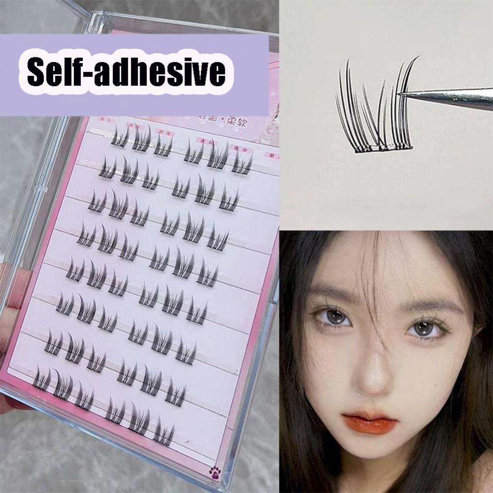 Press On Segmented Eyelashes Natural Long Individual Eyelash  DIY Eyelash Extension