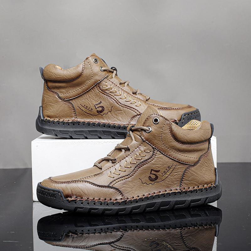 Large size new Martin boots men's fashion men's boots men's spring and autumn new mid-top men's shoes outdoor casual short boots