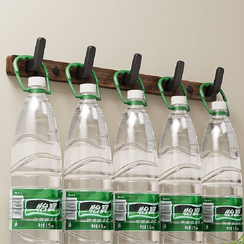 Walnut Wood Wall Hook Rack With Hooks For Entryway And Closet Organizer