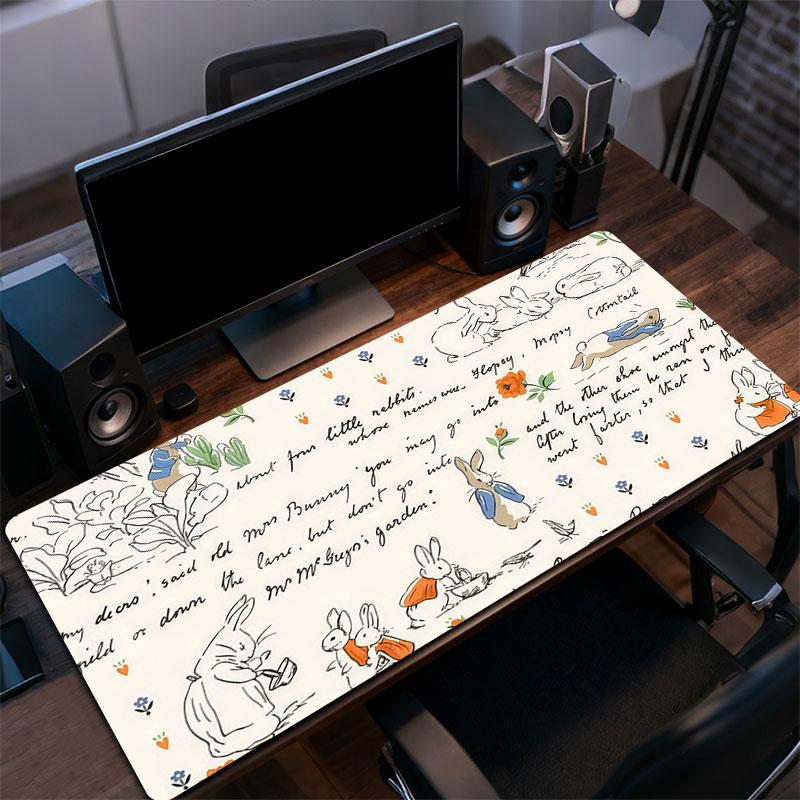 Peter Rabbit Mouse Pad, Large Gaming Desk Mat, Non-slip XXL Mousepad for Laptop & Tablet, Mini PC Playmat with Stitched Edges