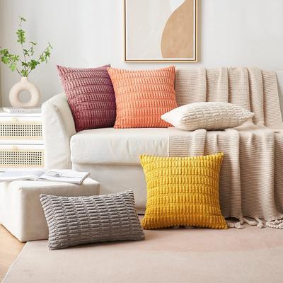 Corduroy Pillowcase Sofa Pillow Nordic Ins Style Cushion Solid Color Bedside Cushion