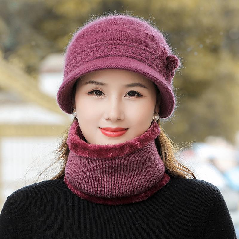 Winter Women's Warm Hat, Knitted Scarf, Woolen Hat