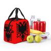 Flag Of Albania Insulated Lunch Bag for Women Office Cooler Thermal Food Box Tote Portable Lunch Boxes Container