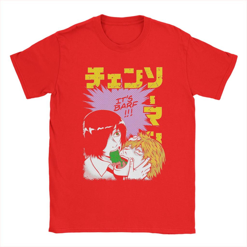 Herren Chainsaw Man Japanischer Manga T-Shirts 100% Baumwolle Kleidung Lustige Kurzarm Rundhals T-Shirts 6XL T-Shirt