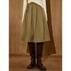 Coolhut Japanese Style High-Waisted Versatile Casual Pleated A-Line Slimming Loose Elegant 2025 Winter Skirt