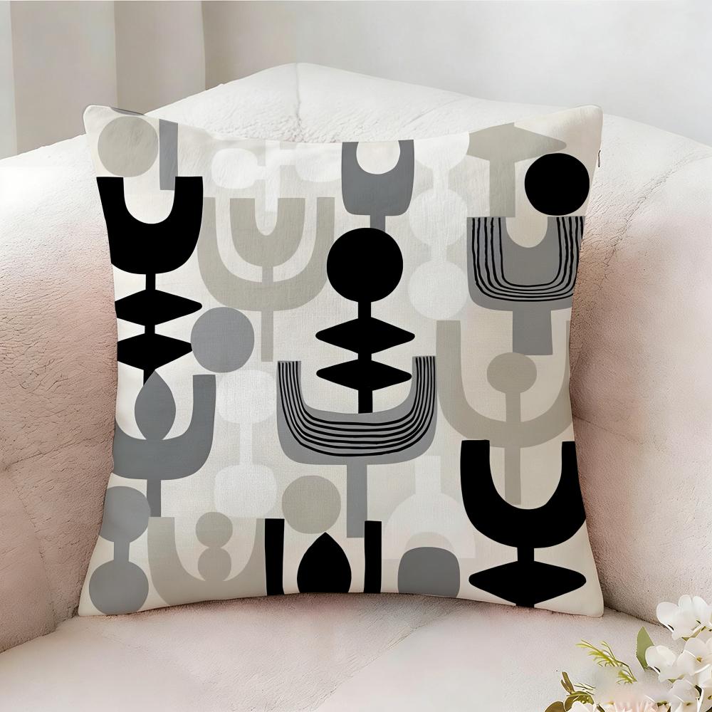 Retro Geometric Shading Pillow Case Pillowcase Doublesided Printed Sofa Cushion Bedroom Headboard Pillow