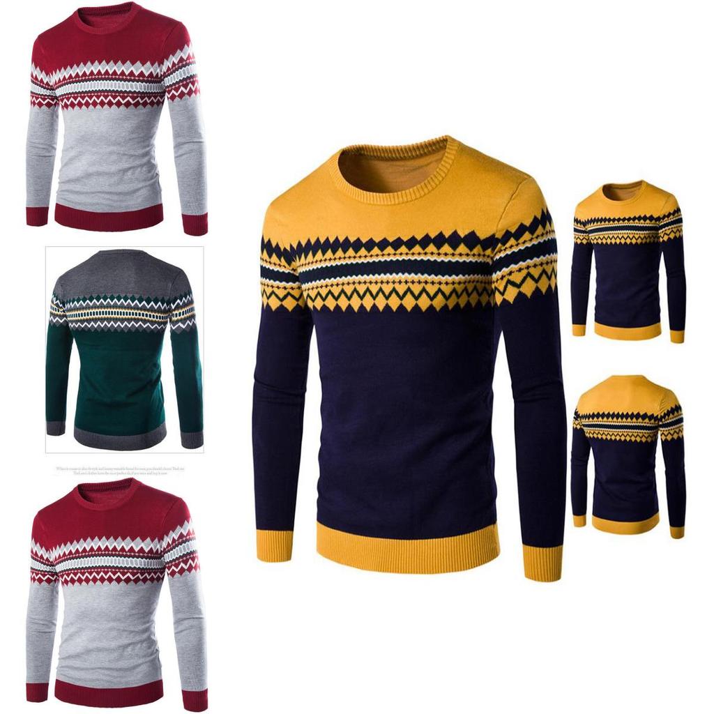 Stylish Men's Turtleneck Sweater In Jacquard British Fashion For Casual Wear