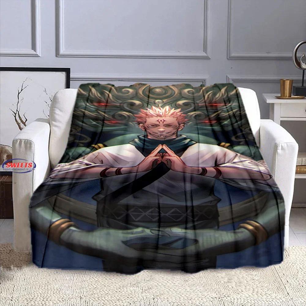 J-Jujutsu Ka1sen Anime Cartoon Flannel Blanket for Bed Bedroom Sofa Picnic,Warm Throw Blanket for Cover Outdoor Leisure Nap Gift